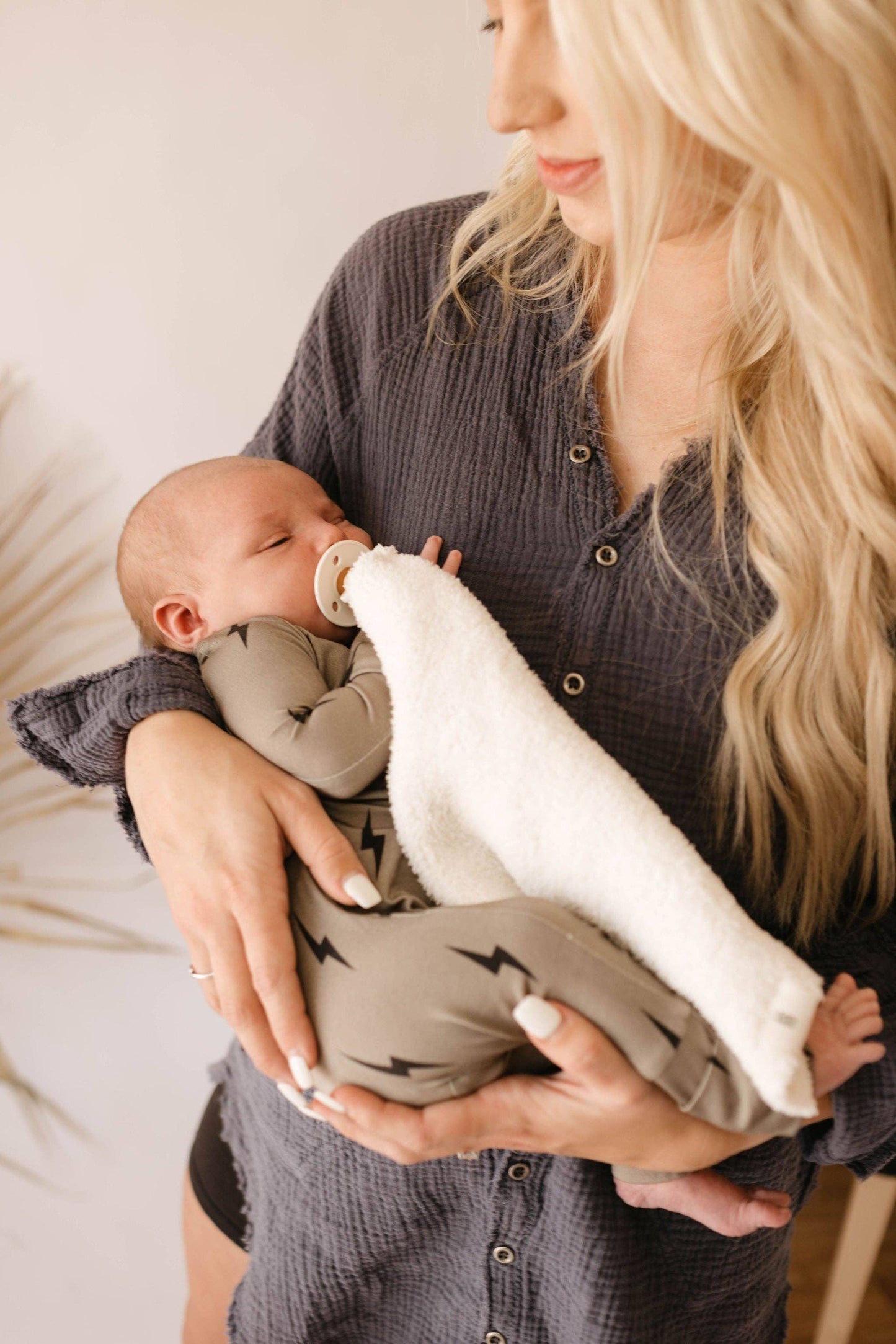 Bamboo Zip Pjs | Brown & Black Lightning Bolt