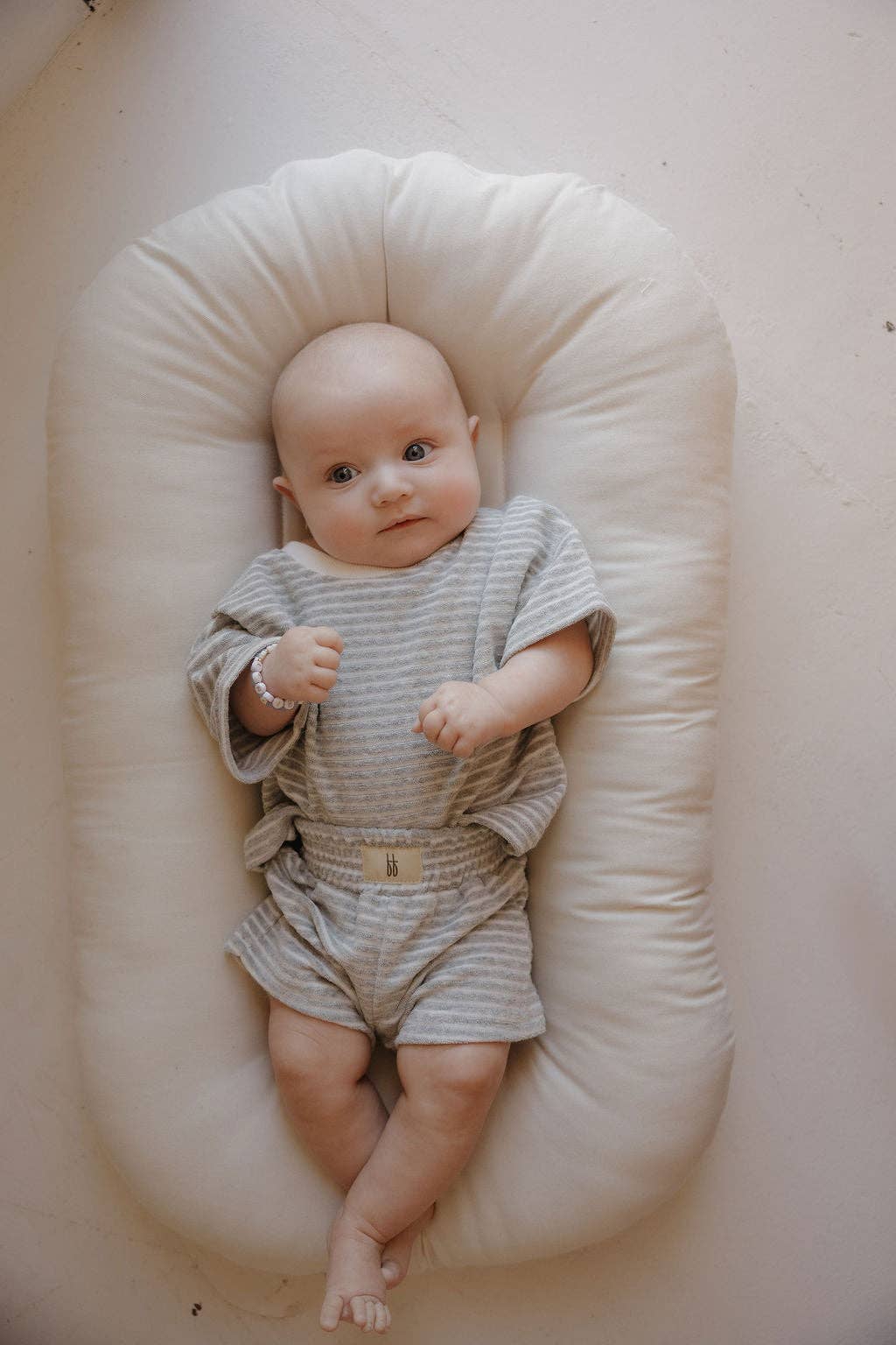 Grey Stripe Terry Short Set