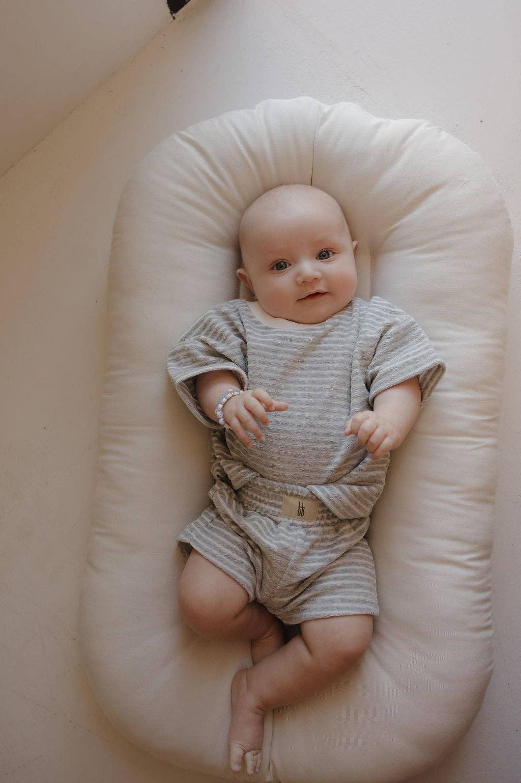 Grey Stripe Terry Short Set