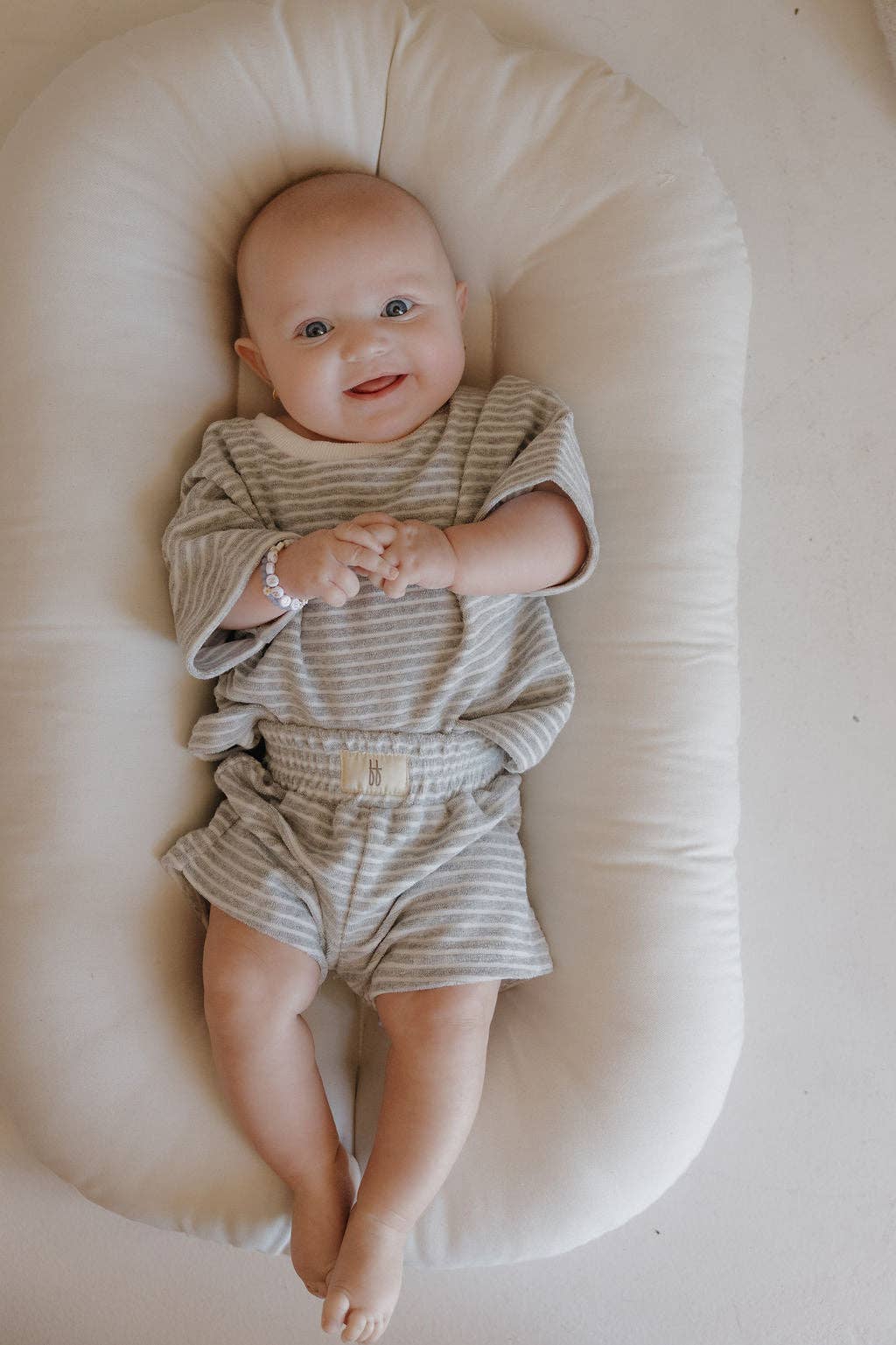 Grey Stripe Terry Short Set