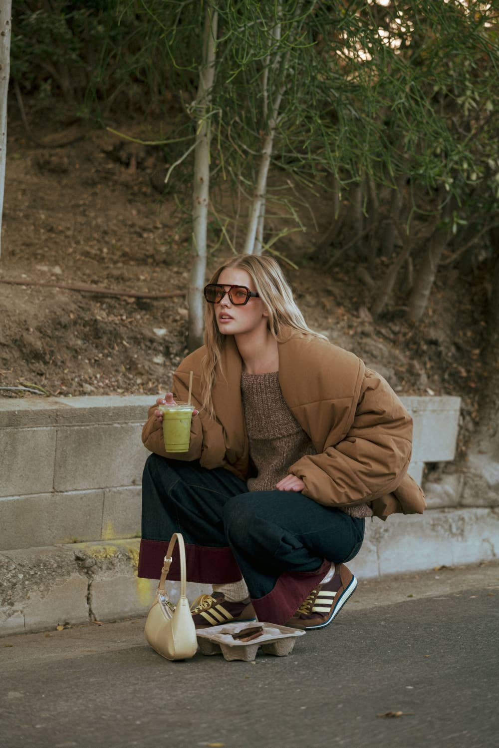 Crimson Edge Denim Pants