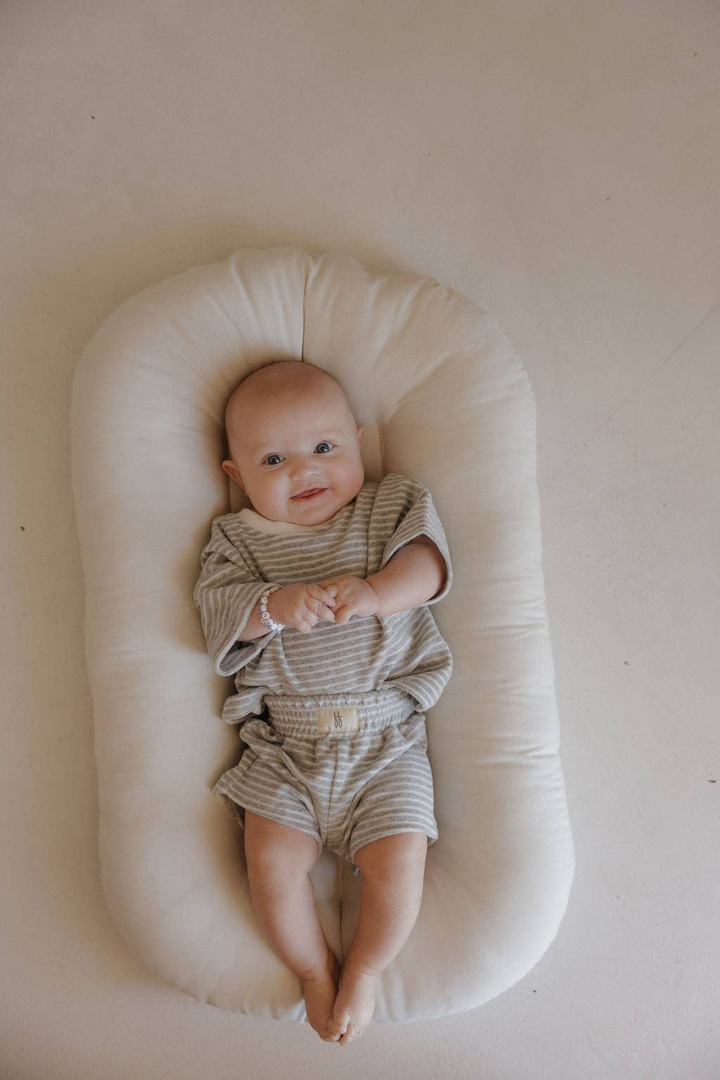 Grey Stripe Terry Short Set