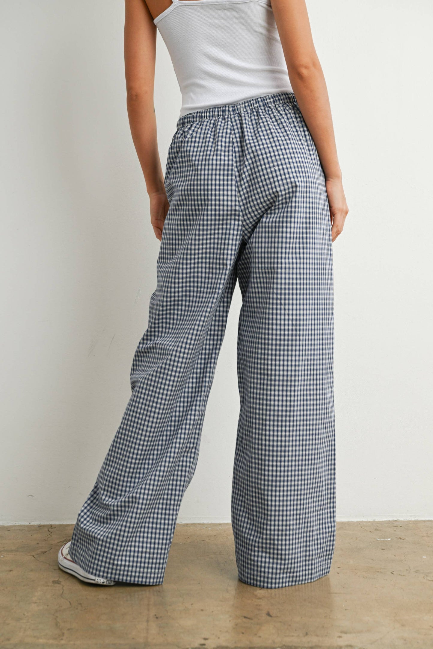 Navy Plaid Pants