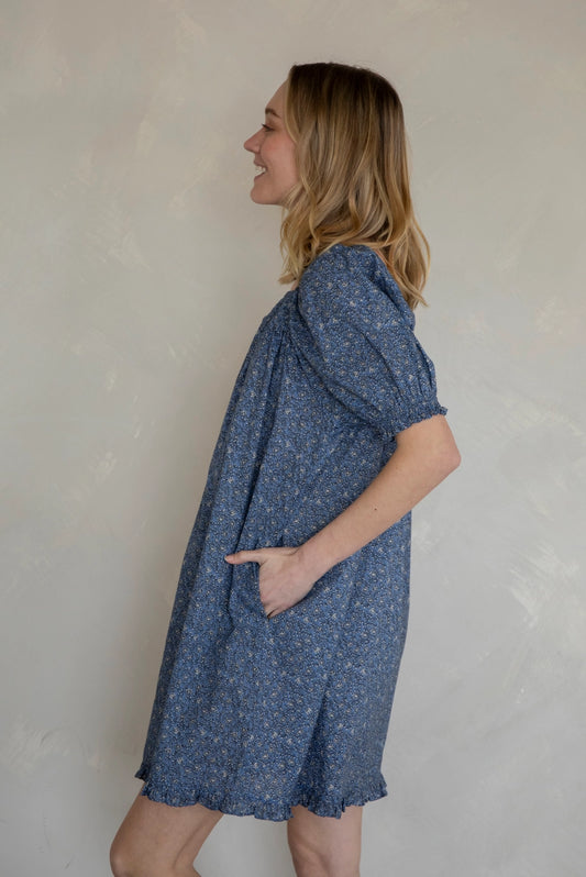 Cora Dress - Blue Floral