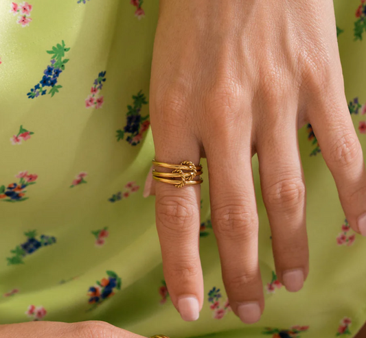 Gold Triple Stacked Ring | Waterproof