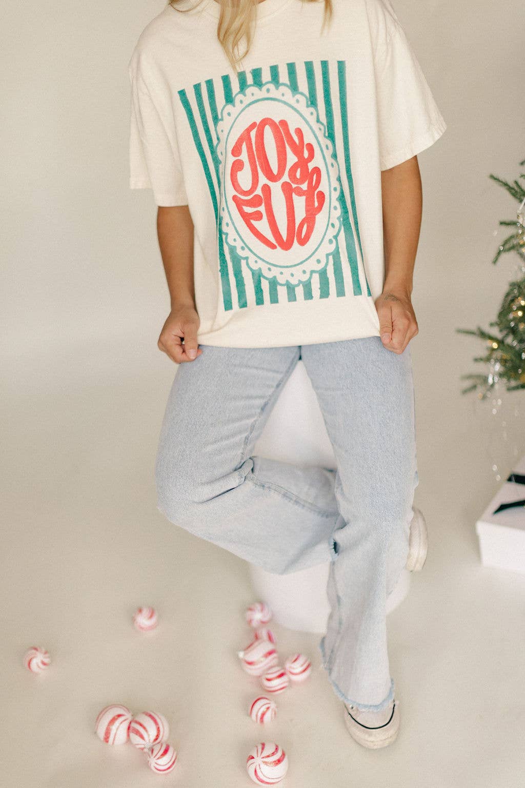 Joyful Stripe - Christmas Tee