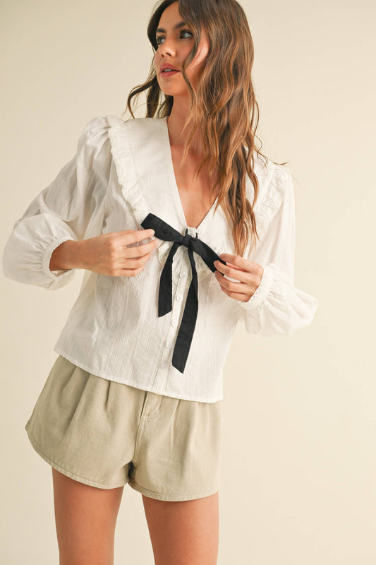 Sweet Charm Collared Top