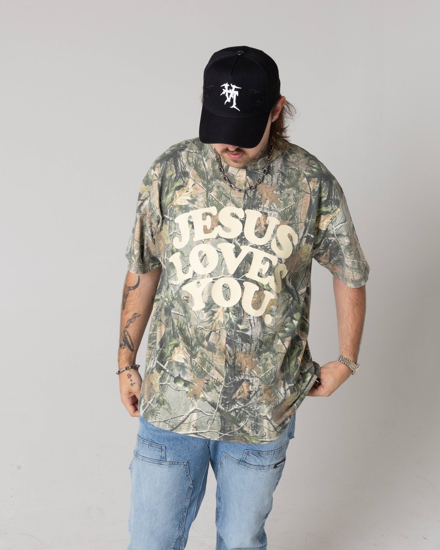 “Jesus Loves You” Camo Tee