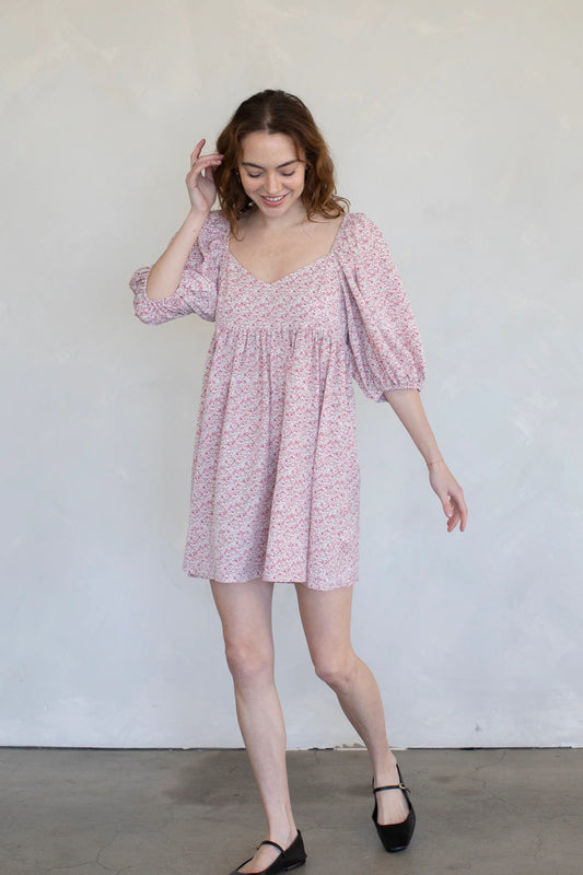 Rosie Dress - Ivory Pink